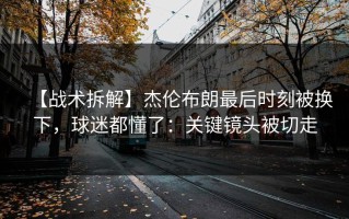 【战术拆解】杰伦布朗最后时刻被换下，球迷都懂了：关键镜头被切走